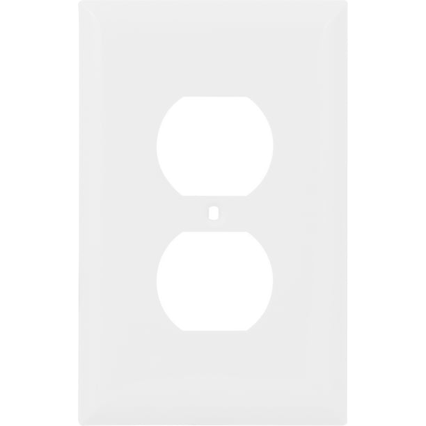 HyperTough Oversized Outlet Plate, Duplex Receptacle, 1 Gang, White