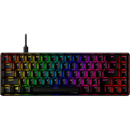 HyperX Alloy Origins 65 - Keyboard - backlit - USB-C - key switch: HyperX Red - black - for Xbox One, Xbox One S, Xbox One S All-Digital Edition, Xbox One X, Xbox Series S, Xbox Series X; Sony PlayStation 4, Sony PlayStation 5