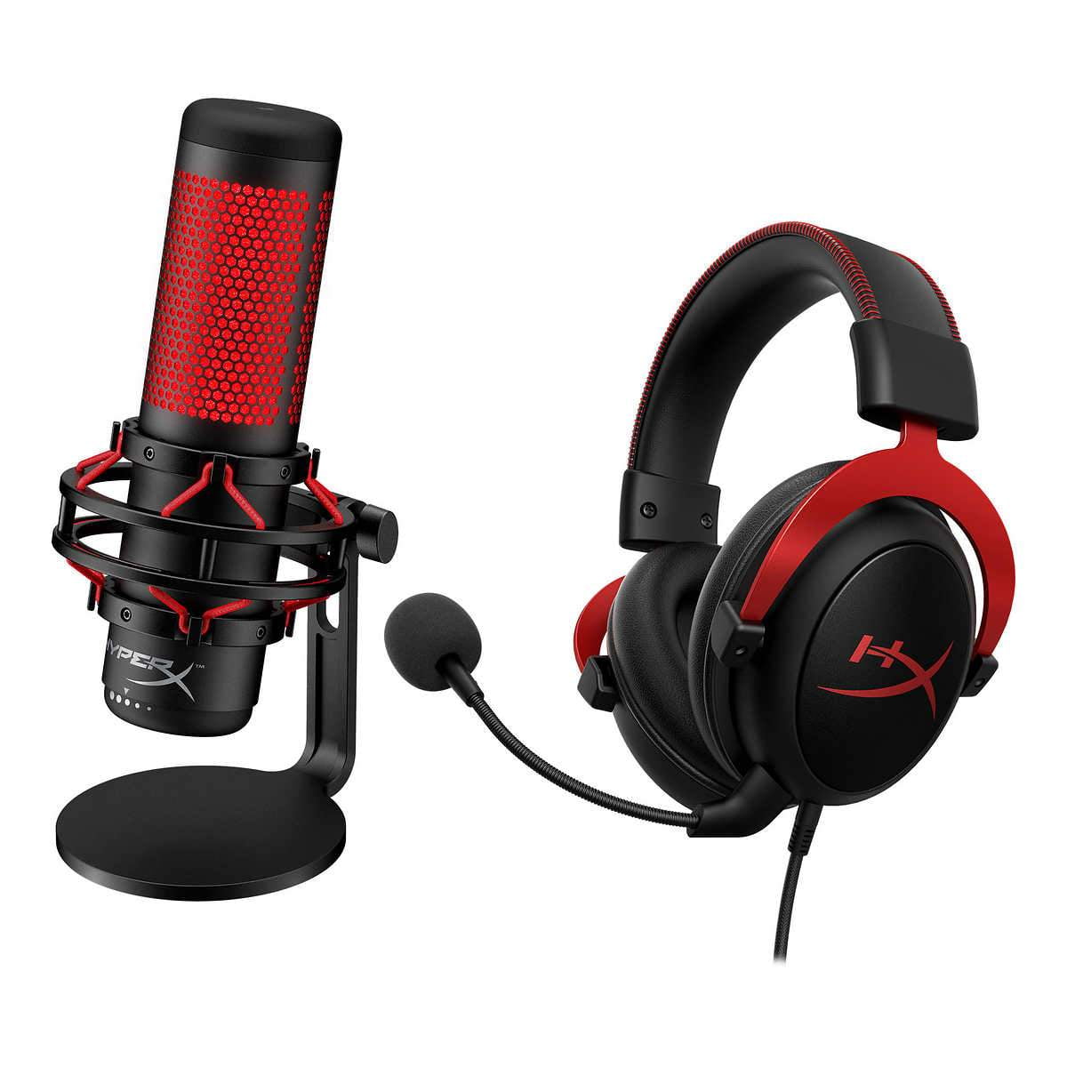 ヘッドホン HyperX QuadCast HyperX Broadcast Bundle with QuadCast Microphone and Cloud II