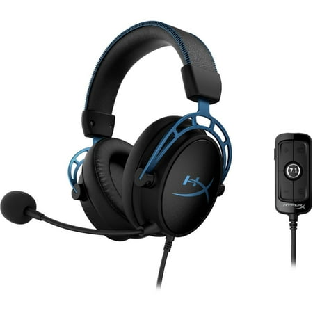 HyperX - Cloud Alpha S Wired 7.1 Surround Sound Gaming Headset for PC, PS5, and PS4 with Chat Mixer and Adjustable Bass - Blue/Black