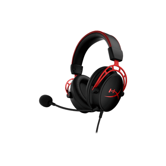 HyperX Cloud Alpha Wired Over-Ear Gaming Headset, Red