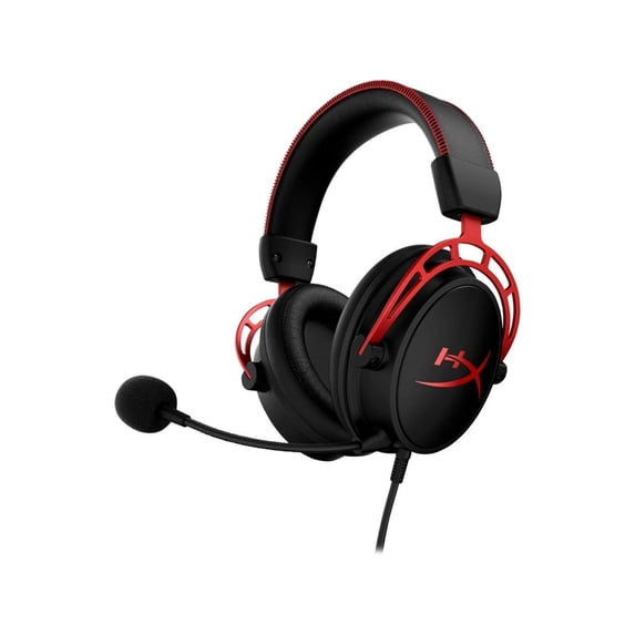 HyperX Cloud Alpha Wired Over-Ear Gaming Headset, Red