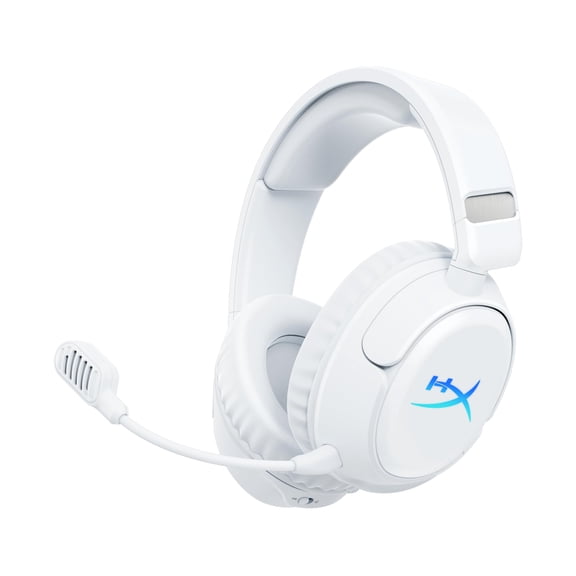 HyperX Cloud Flight 2 Wireless Gaming Headset, Customizable RGB Lighting with Removable Earcup Plates, up to 100 Hours of Battery Life, 2.4GHz & Bluetooth, Multi-Platform Compatibility - White