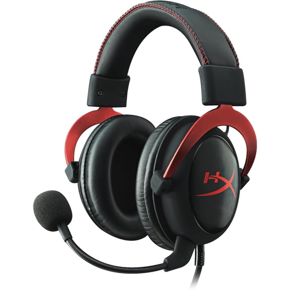 HyperX Cloud II - Gaming Headset, 7.1 Surround Sound, Memory Foam Ear Pads, Durable Aluminum Frame, Detachable Microphone, Works with PC, PS5, PS4, Xbox Series X|S, Xbox One Red