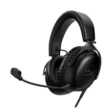 HyperX Cloud III – Wired Gaming Headset, PC, PS5, Xbox Series X|S, Angled 53mm Drivers, DTS, Memory Foam, Durable Frame, Ultra-Clear 10mm Mic, USB-C, USB-A, 3.5mm – Black