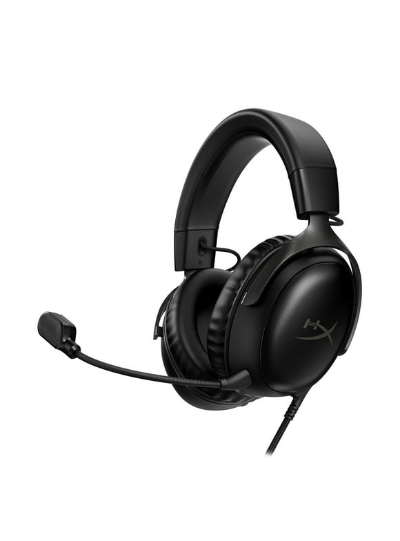 HyperX Cloud III – Wired Gaming Headset, PC, PS5, Xbox Series X|S, Angled 53mm Drivers, DTS, Memory Foam, Durable Frame, Ultra-Clear 10mm Mic, USB-C, USB-A, 3.5mm – Black