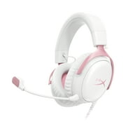 HyperX Cloud III   Wired Gaming Headset, PC, PS5, Xbox Series X|S, Angled 53mm Drivers, DTS Spatial Audio, Memory Foam, Durable Frame, Ultra-Clear 10mm Mic, USB-C, USB-A, 3.5mm   White/Pink