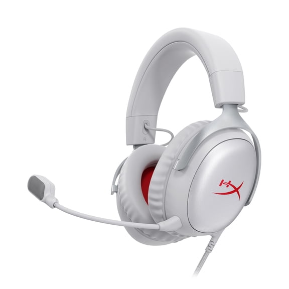 HyperX Cloud III Wired Gaming Headset, PC, PS5, Xbox Series X|S, Angled 53mm Drivers, DTS Spatial Audio, Memory Foam, Durable Frame, Ultra-Clear 10mm Mic, USB-C, USB-A, 3.5mm Gray/Red