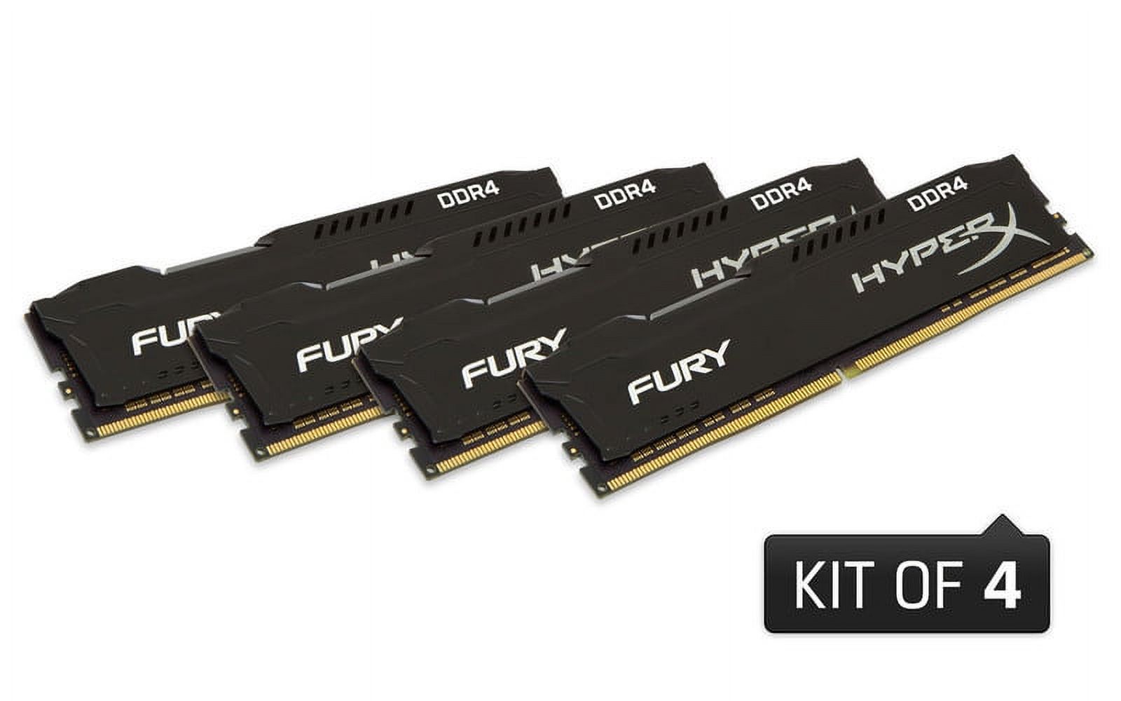 HyperX FURY Memory Black 16GB 2666MHz DDR4 CL15 DIMM (Kit of 4) HX426C15FBK4/16 - image 1 of 2