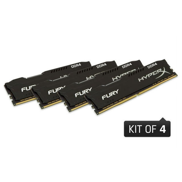 HyperX FURY Memory Black 16GB 2666MHz DDR4 CL15 DIMM (Kit of 4) HX426C15FBK4/16