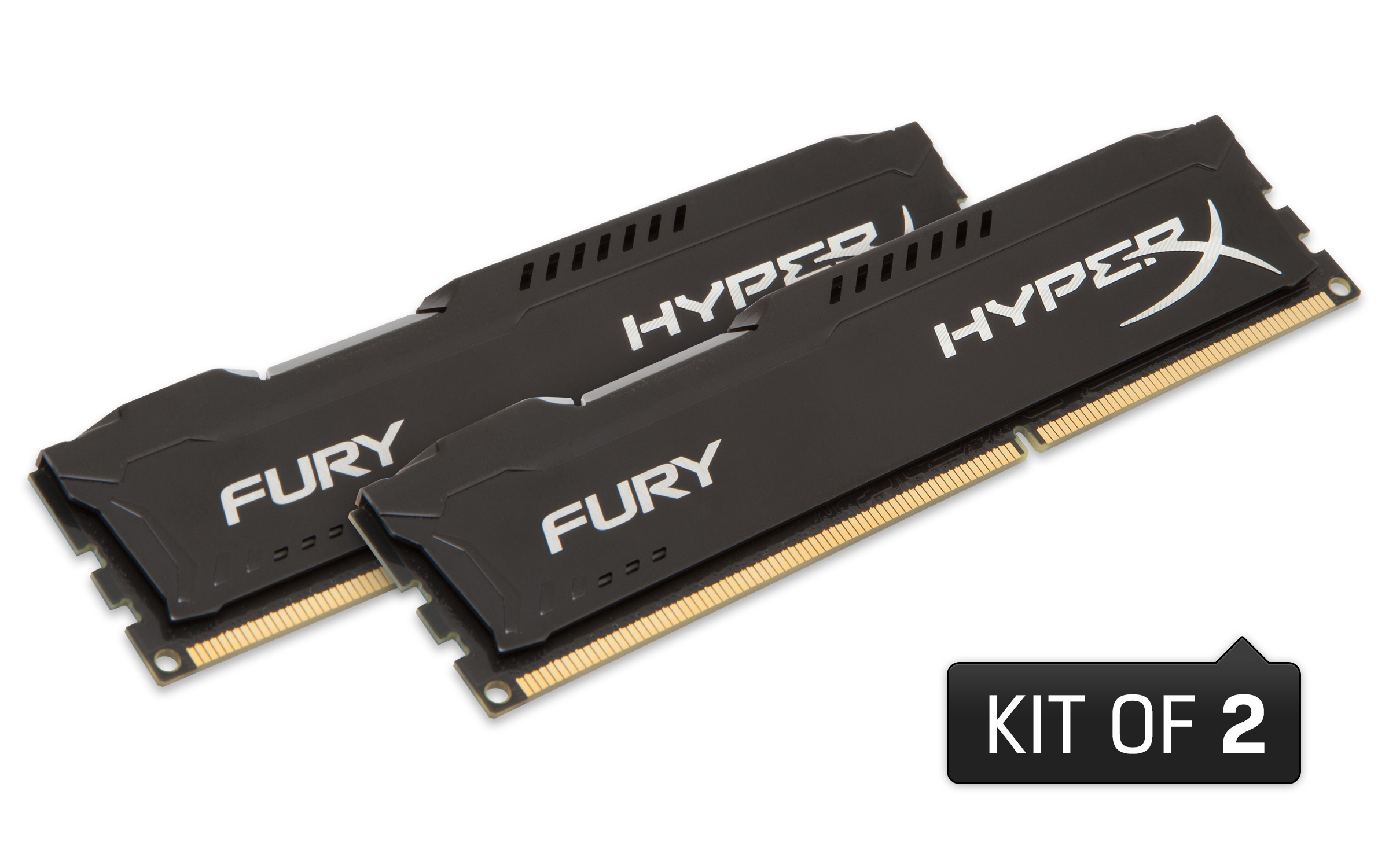 HyperX FURY Memory Black 8GB 1866MHz DDR3 CL10 DIMM (Kit of 2) HX318C10FBK2/8 - image 1 of 2