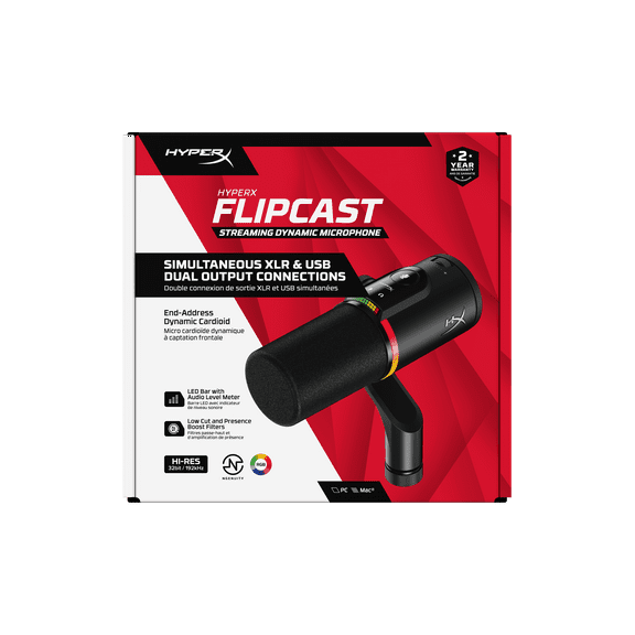 HyperX FlipCast - USB/XLR Dynamic Microphone (Black)