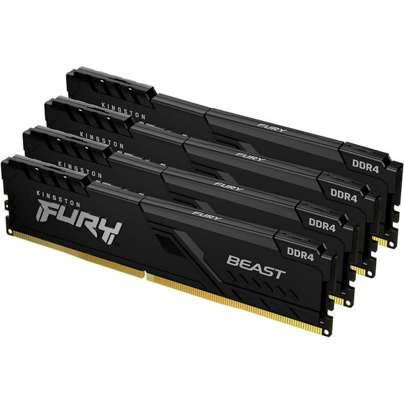 HyperX Kingston Technology Fury Black 64 GB Kit CL15 DIMM DDR4 2400 MT/s Internal Memory (HX424C15FBK4/64)