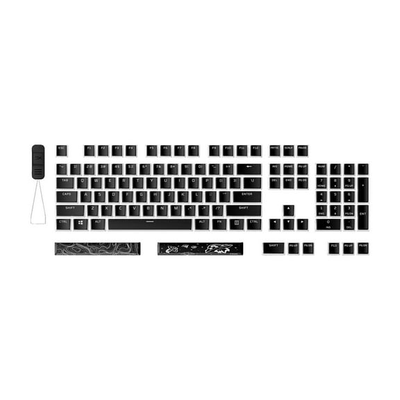 HyperX Pudding Keycaps 2 - Full Key Set - PBT - Black (US Layout)