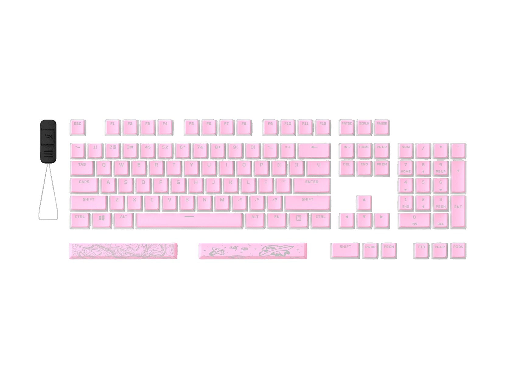 HyperX Pudding Keycaps 2 - Full Key Set - PBT - Pink (US Layout)