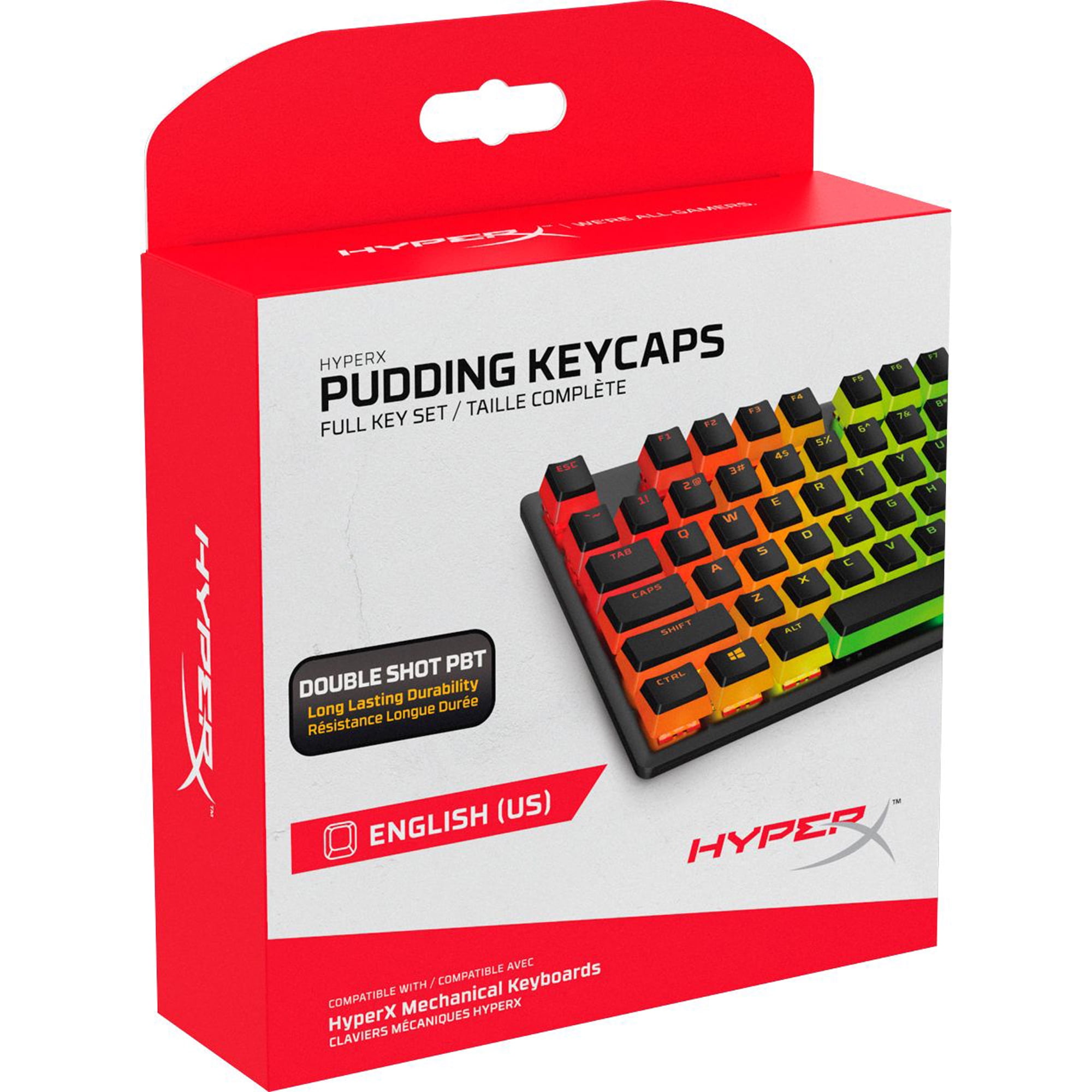 HyperX Pudding Keycaps 2 - Full Key Set - PBT - Black (US Layout)|7G8K1AA#ABA|HP HyperX