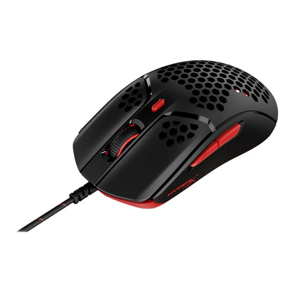 HyperX Pulsefire Haste Gaming Mouse Black-Red - Ultra-light hex shell design - 16,000 DPI / 450 IPS / 40G - Customizable with NGENUITY Software - USB Cable Interface - 6 Button(s)