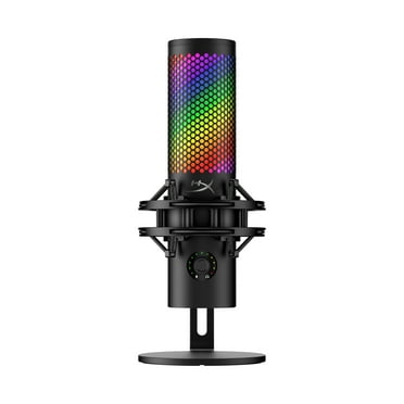 HyperX QuadCast 2 S – USB Microphone, with RGB Lighting, Streaming and Podcasting, with On-Board Controls, LED Lighting, Removable Shock Mount, PC, Mac, USB-C - Black