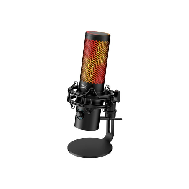 HyperX QuadCast 2 S – USB Microphone, with RGB Lighting, Streaming and Podcasting, with On-Board Controls, LED Lighting, Removable Shock Mount, PC, Mac, USB-C - Black