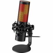 HyperX QuadCast 2 S   USB Microphone, with RGB Lighting, Streaming and Podcasting, with On-Board Controls, LED Lighting, Removable Shock Mount, PC, Mac, USB-C - Black