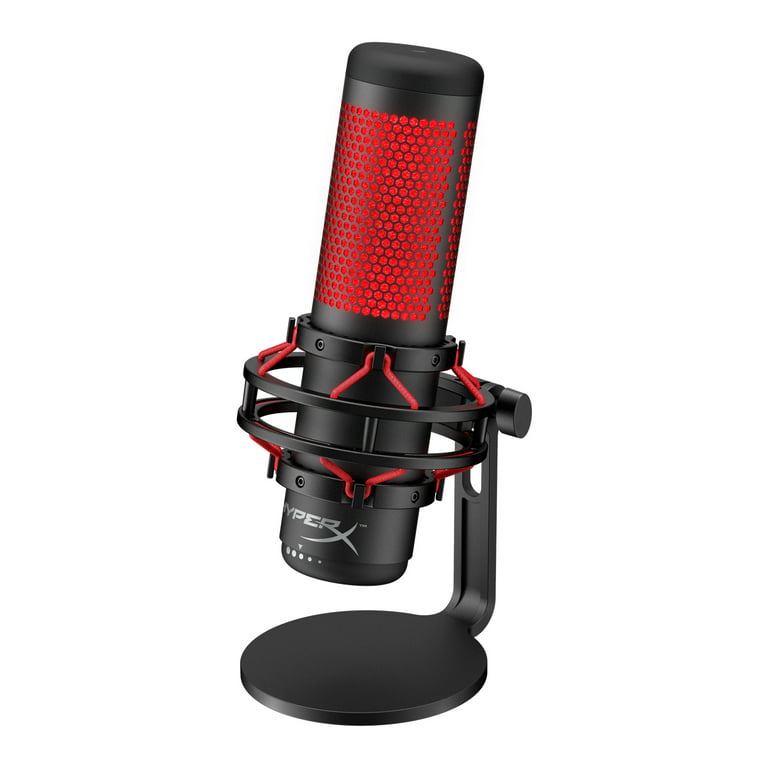 HyperX QuadCast - USB Condenser Gaming Microphone, for PC, PS4, PS5 and Mac, Shock Mount, Four Polar Patterns, Pop Filter, Gain Podcasts, Twitch, YouTube, Discord, Red LED - Walmart.com