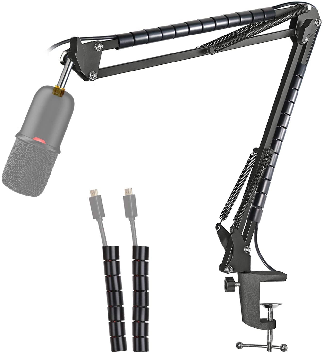 HyperX QuadCast S RGB Mic with Knox Gear Boom Arm Filter and USB Hub  Renewed