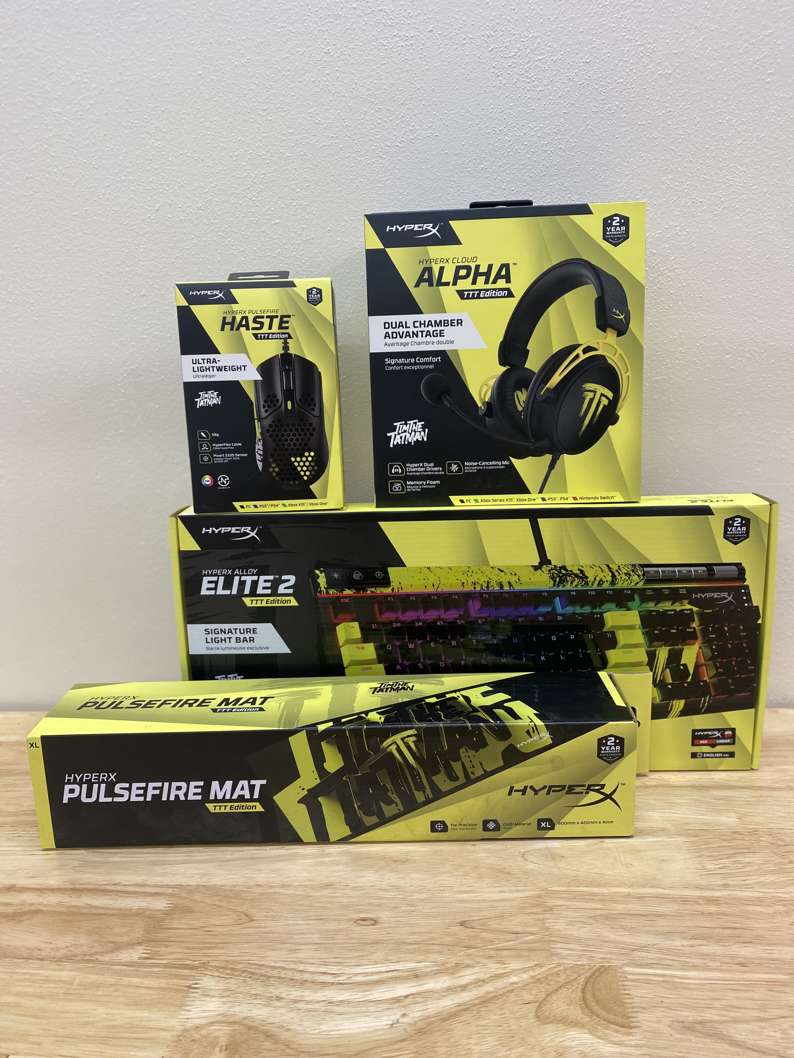 HyperX TimTheTatMan Collection Bundle Gaming Headset, Keyboard, Mouse