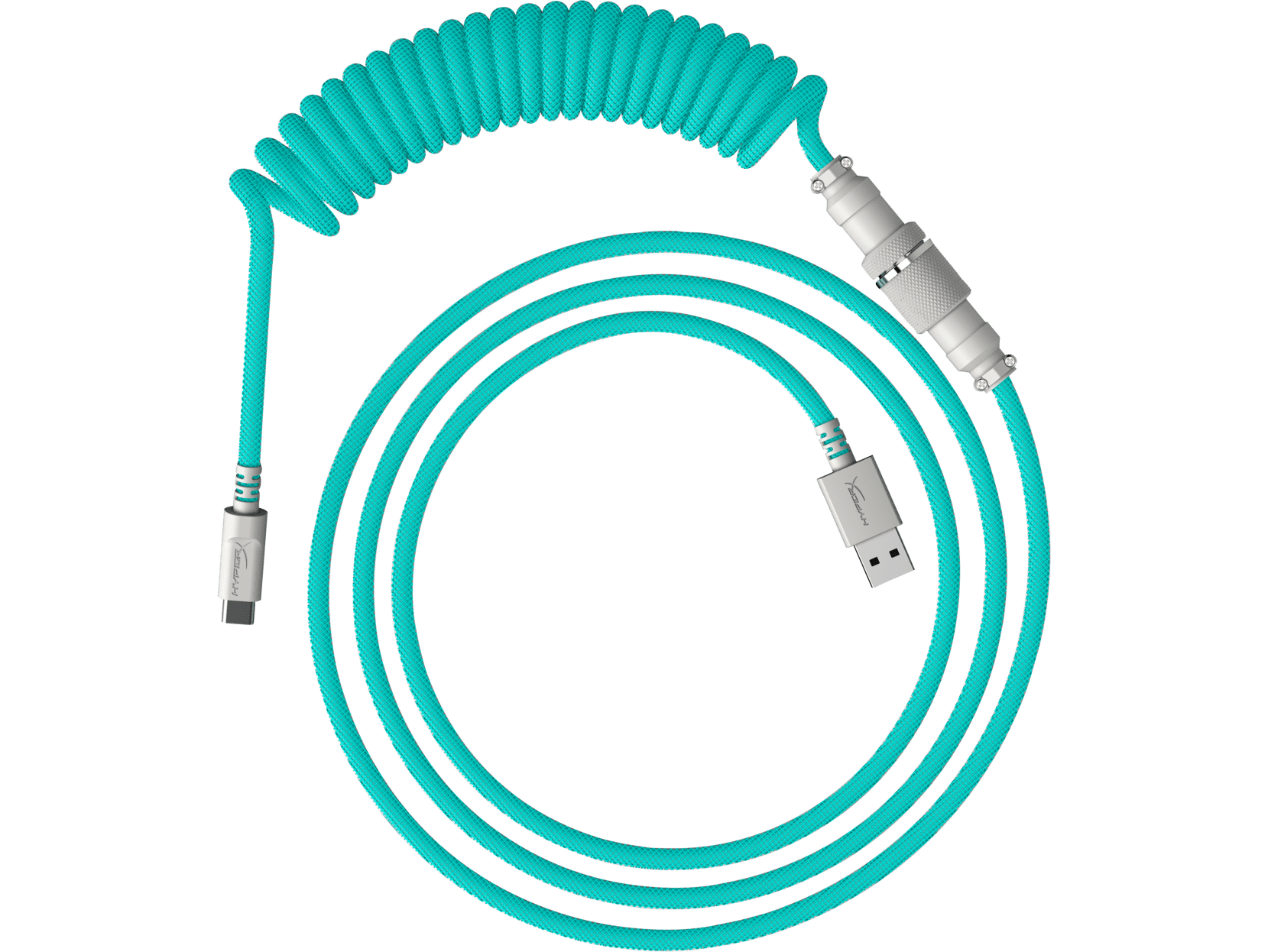 HyperX USBC Coiled Cable Light GreenWhite