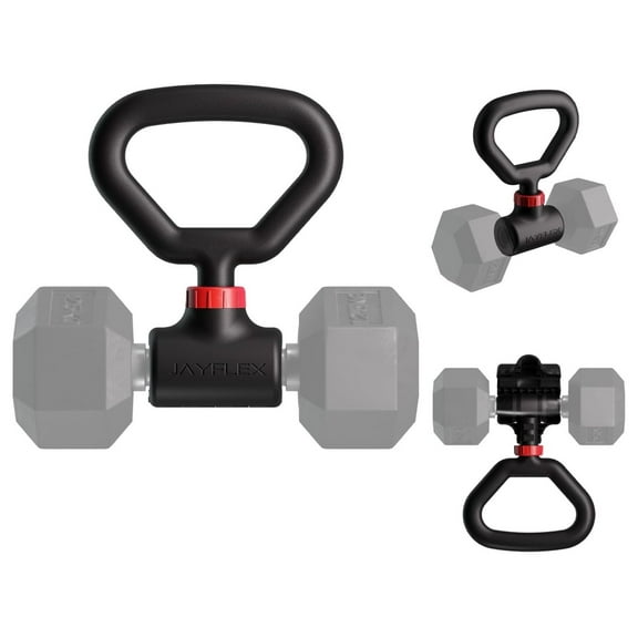 Hyperbell Dumbbell Converter - Convert Dumbbells to Barbell Set and Kettlebell for Home Fitness - Adjustable & Up to 200 lb Capacity Weight Barbell for Weight Lifting
