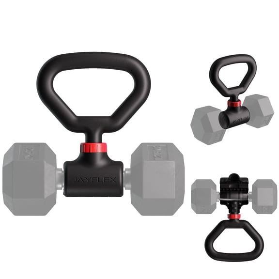 Hyperbell Dumbbell Converter - Convert Dumbbells To Barbell Set And Kettlebell For Home Fitness Adjustable & Up 200 Lb Capacity Weight Lifting