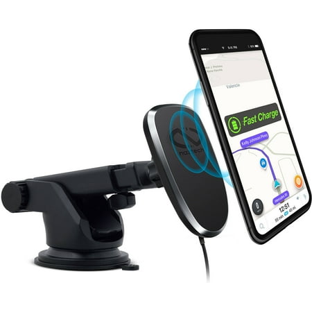 Naztech - MagBuddy Qi Certified Wireless Charging Pad for iPhone®/Android - Black
