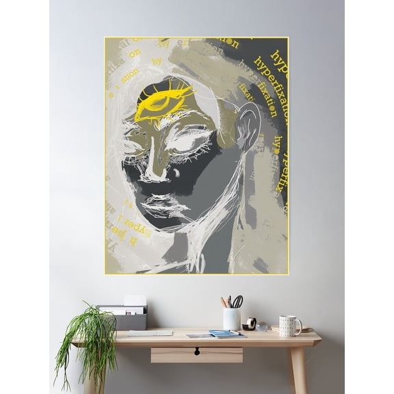 Hyperfixation Poster Wall Art, Modern Wall Decor For Living Room Bedroom, 12x18 UNFRAMED