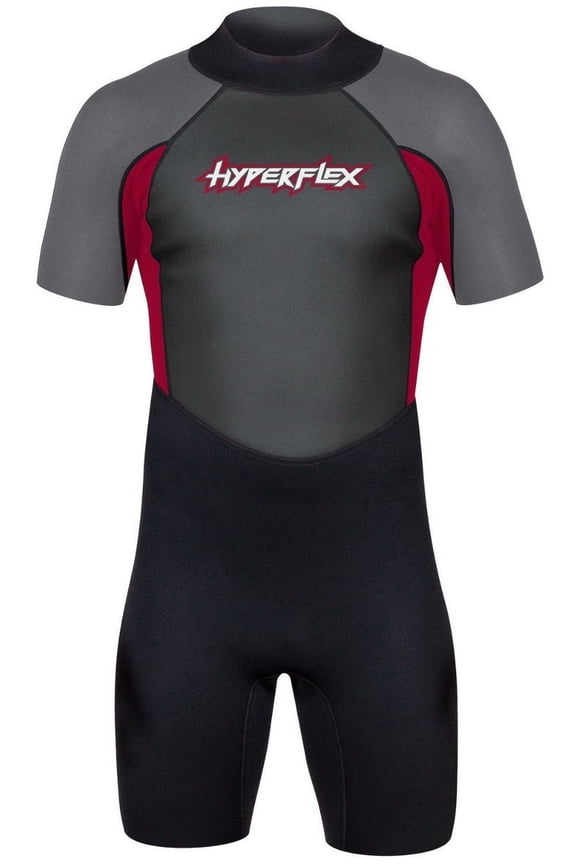 Men's Access Shorty Spring Suit 2.5mm Wetsuit, Back Zip, Black / Red