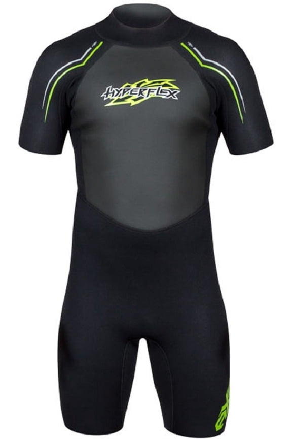 Men's AXS Shorty Spring Suit Wetsuit 2.5mm Size XS-XL Black & Green