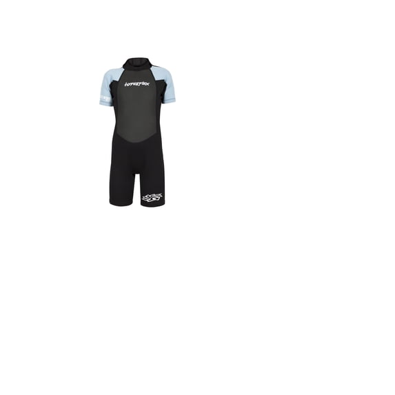 Hyperflex Unisex Access 2MM Spring Short Wetsuit, Kids, Light Blue/Black, 8
