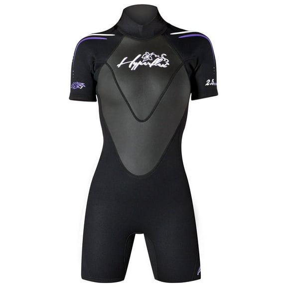 Hyperflex Women's AXS Shorty Spring Suit Wetsuit 2.5mm Size 6-14 Black & Purple
