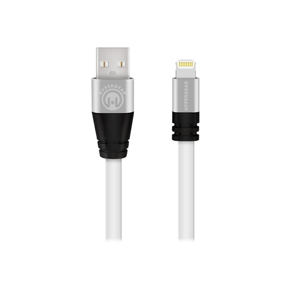 Hypergear Flexi - Lightning cable - Lightning male to USB male - 6 ft - white - flat