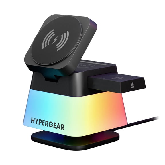 HyperGear 15-Watt PowerFold Cube 3-in-1 Magnetic Wireless Charging Stand for Apple Devices 16356