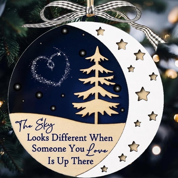 Hyperi 2 Layers Wooden Memorial Christmas Ornament, Cardinal Design, Christmas Gift