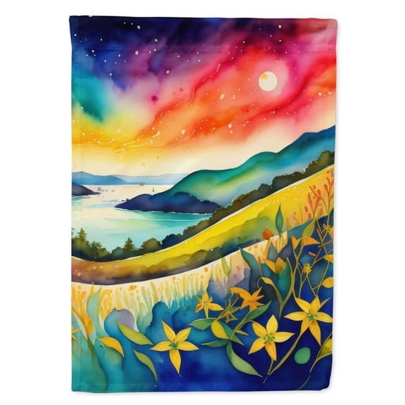 Hypericum or St. John?s Wort in Color Garden Flag