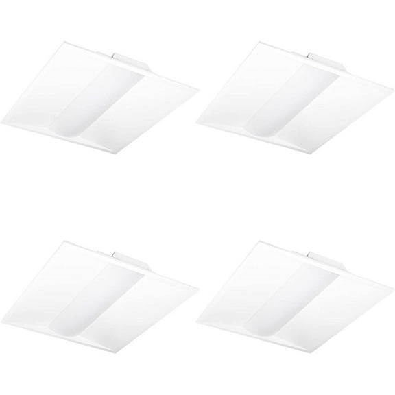 Hyperikon 2x4 Foot LED Recessed Troffer Panel, 34W/38W/45W, Color Changing Tunable 3500K/4000K/5000K, Dimmable Light Fixture, DLC, UL Listed, 4 Pack