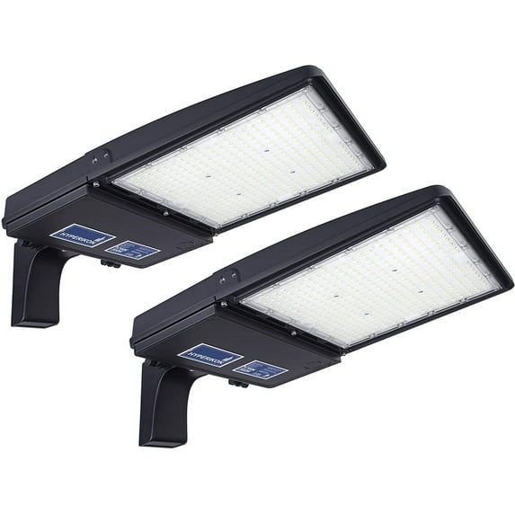 Hyperikon 300W LED Parking Lot Lights with Photocell, Shoebox Pole Street Light 100-277V, 5700K, MH Replacement, DLC, ETL, 2 Pack
