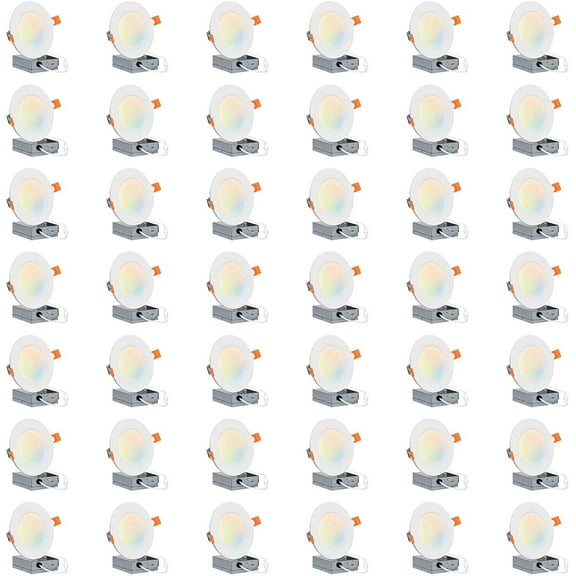 Hyperikon 4 inch Recessed LED Slim Downlight, 9W Color Temperature Tuning, 2700K-5000K, Retrofit Dimmable UL, Energy Star, 42 Pack