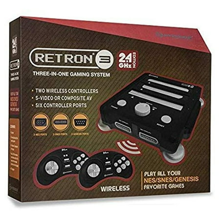 SNES/ Genesis/ NES RetroN 3 Gaming Console 2.4 GHz Edition (Onyx Black)
