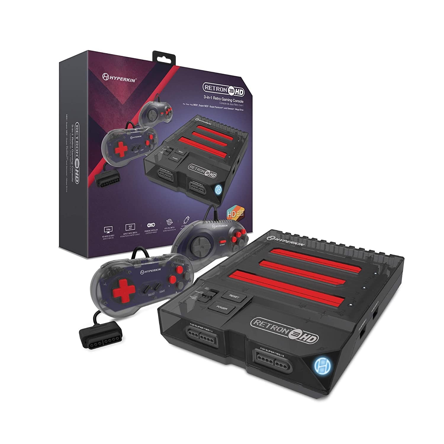 Hyperkin RetroN 3 HD 3-in-1 Retro Gaming Console for NES, Super NES/Super Famicom, and Genesis/Mega Drive (Space Black)