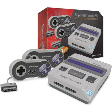Hyperkin SupaRetroN Gaming Console with 2 Black Controllers, Grey