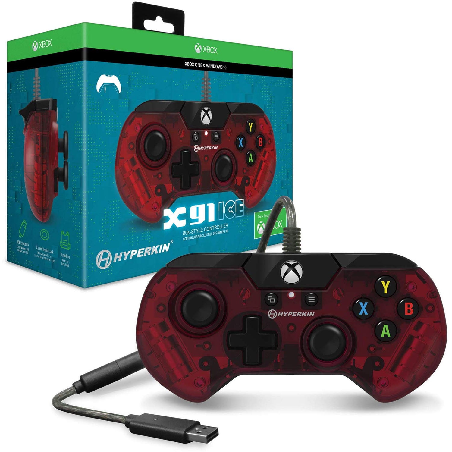 Hyperkin X91 Ice Wired Controller for Xbox One/ Windows 10