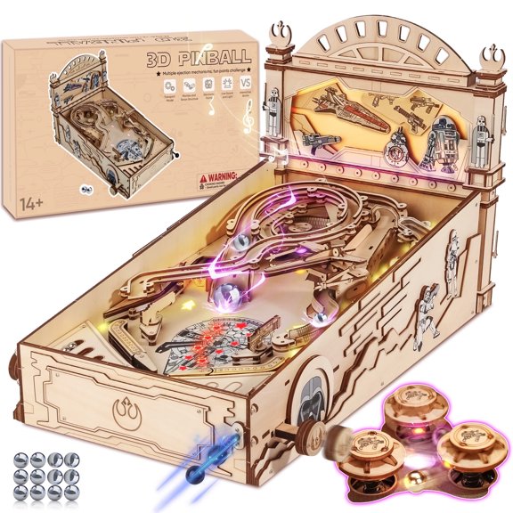 Hyperlaps.io DIY Miniature Pinball Machine Kits & Arcade Game Accessories, 3D Wooden Puzzles, Game Tables, Sports Balls, and Video Consoles