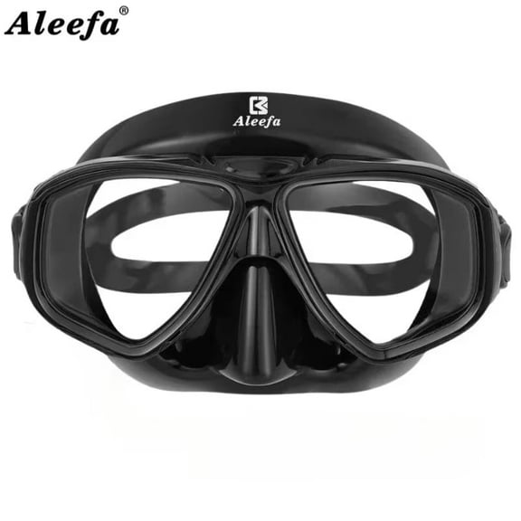Hyperopia Diving Mask +2.0 to +5.0, Tempered Glass Lens, Anti-Fog Spray, Swimming Goggles with Nose Cover
