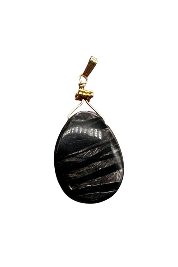 Hypersthene Briolette 14K Gold Filled Goddess Wire Wrap Pendant | 1 3/4" Long |